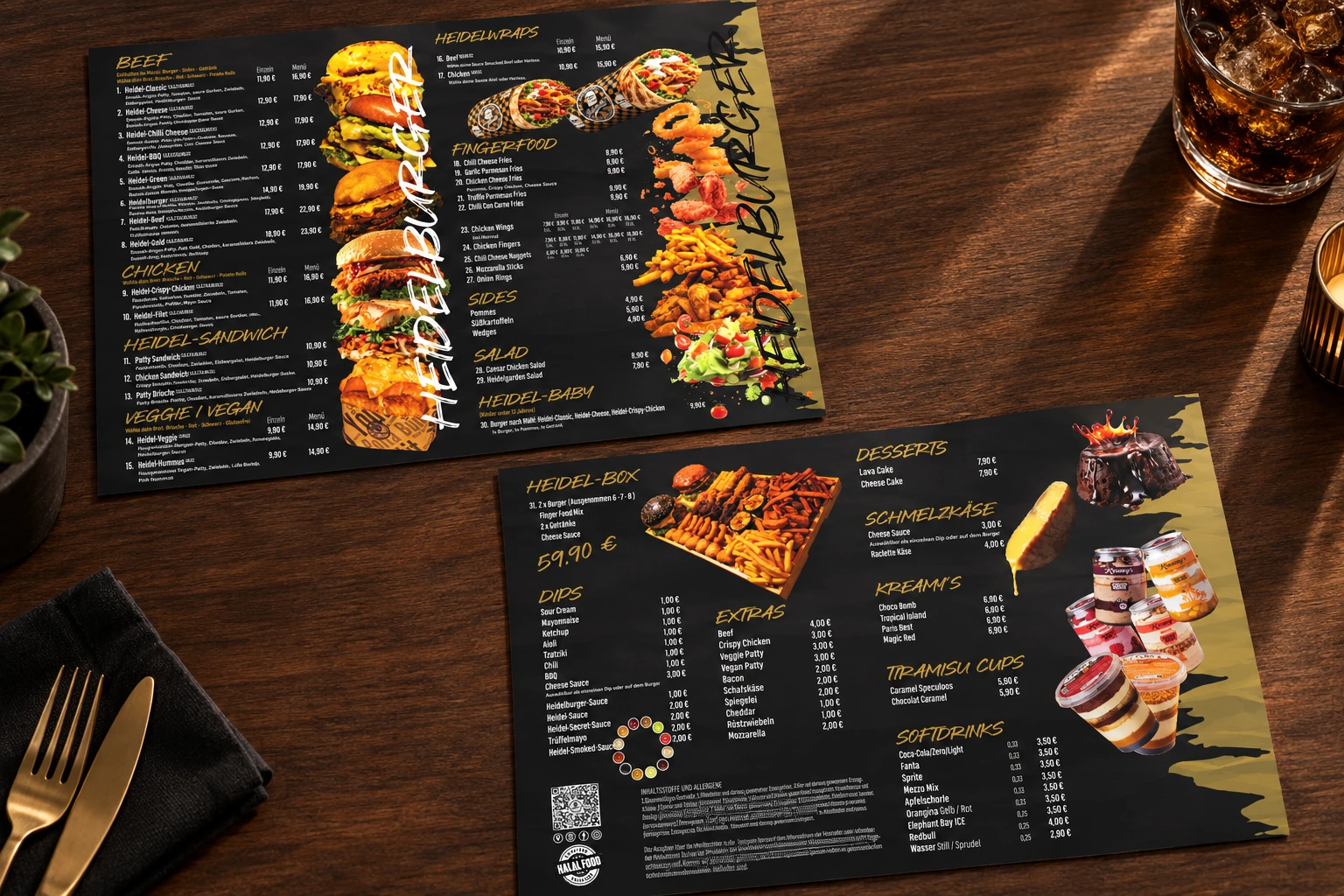 Heidelburger flyer brand application mockup