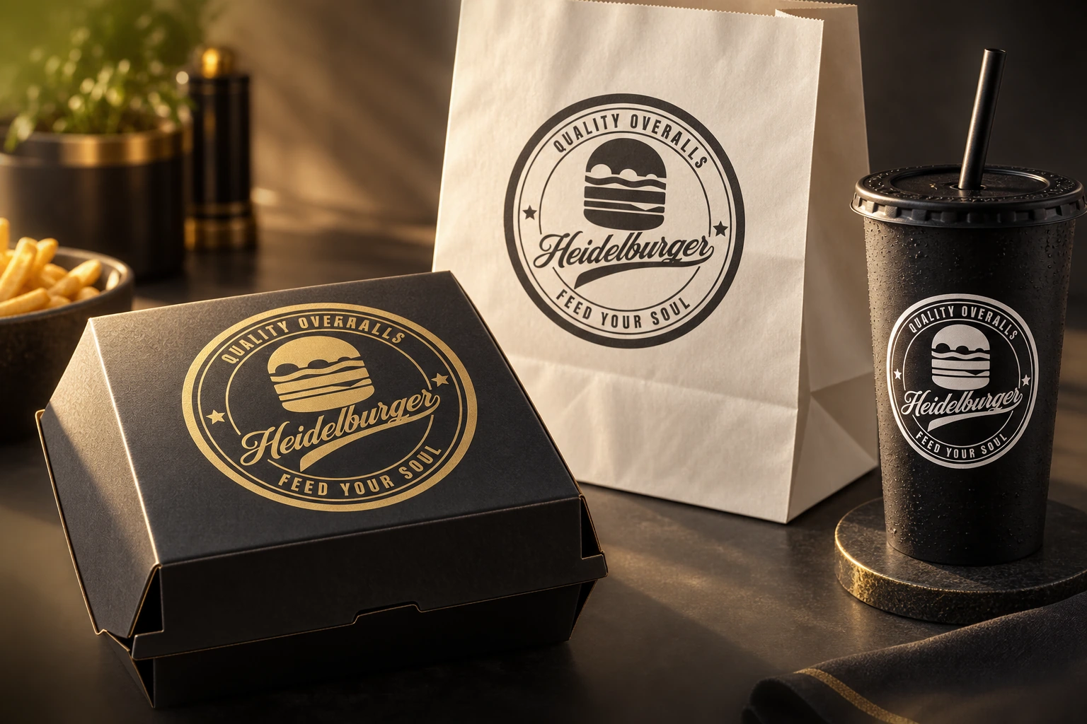 Heidelburger logo brand application mockup