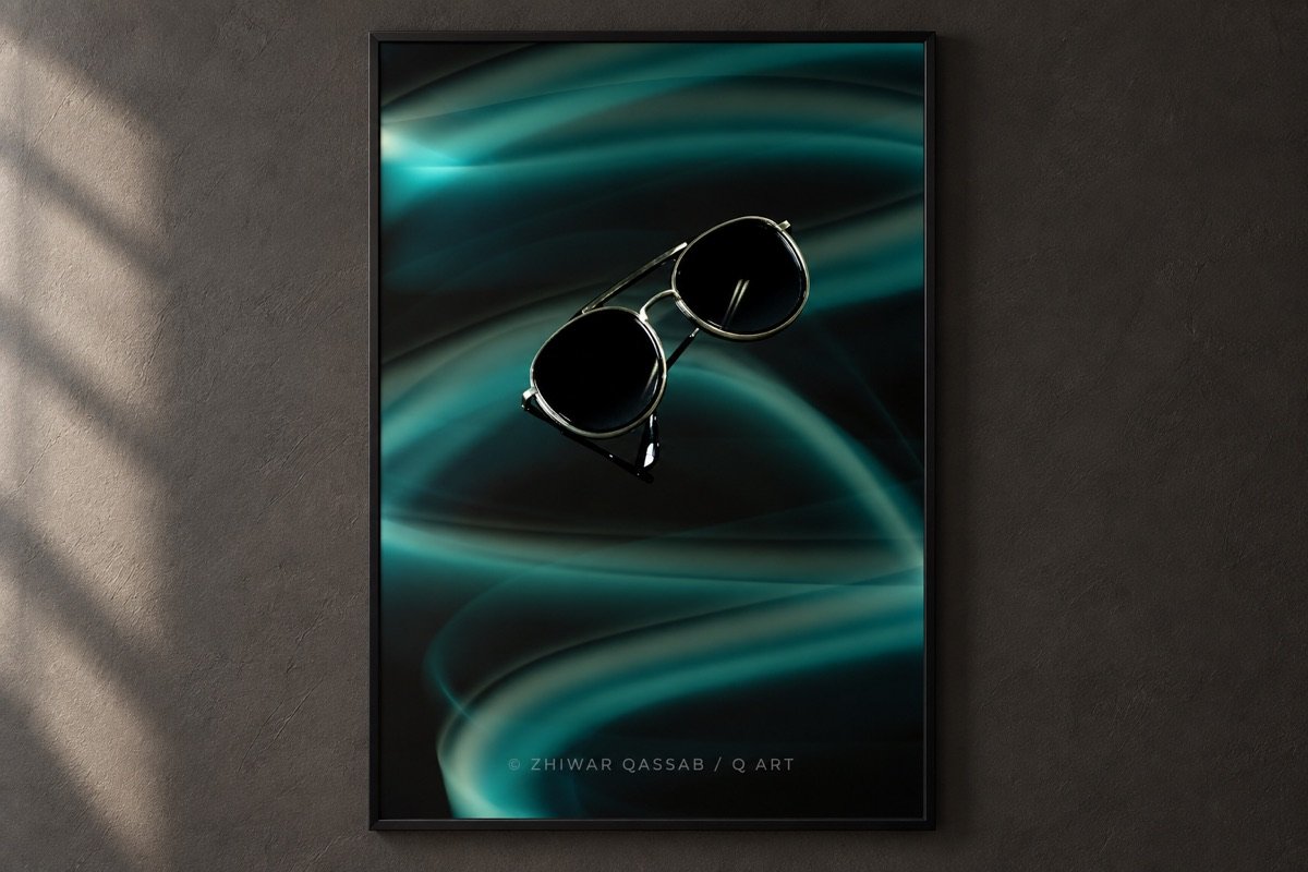 Eyewear Study by Zhiwar Qassab, shown in a framed gallery mockup
