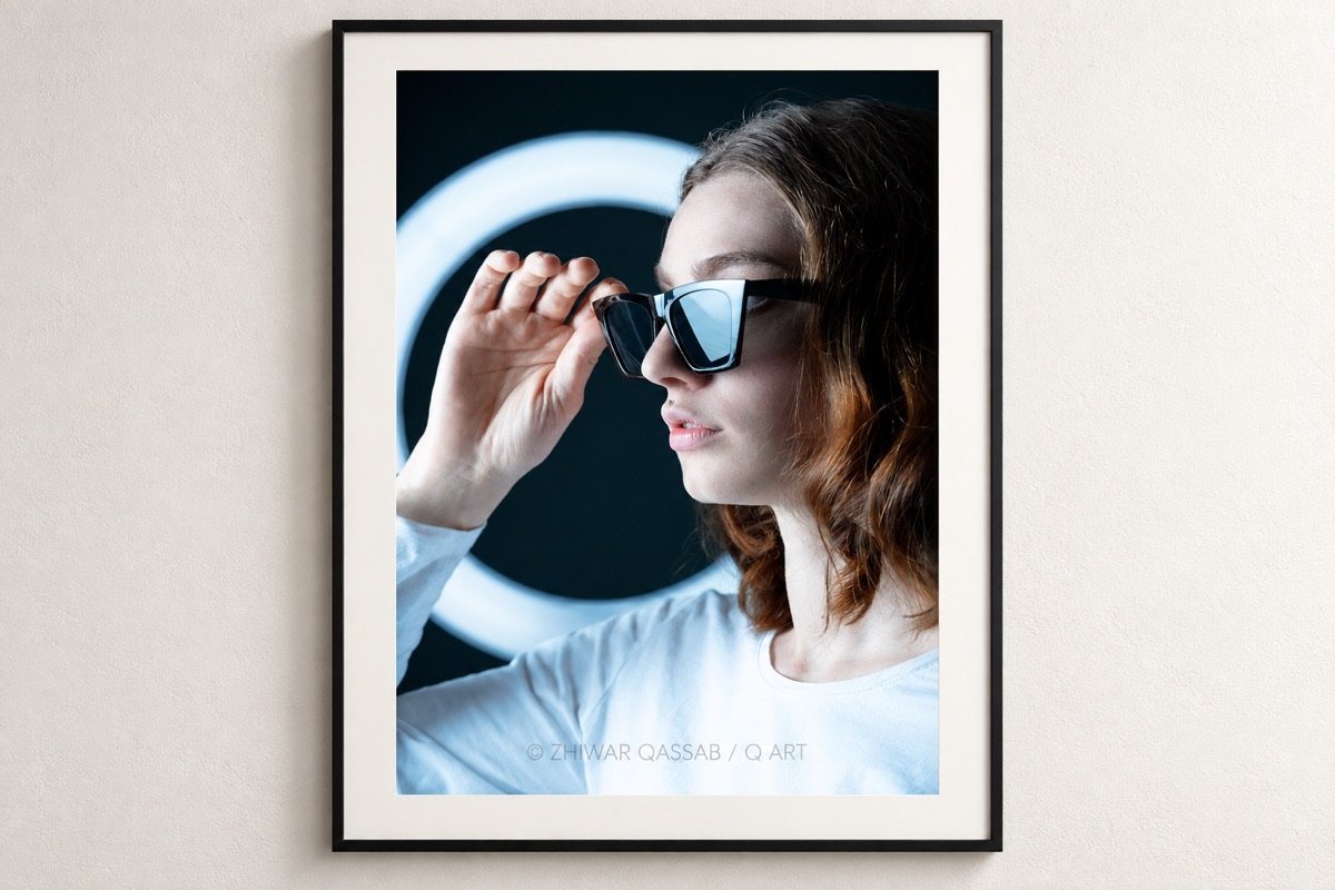 Light & Portrait by Zhiwar Qassab, shown in a framed gallery mockup