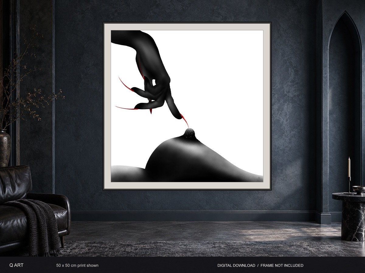 Sensitive Beliefs by Zhiwar Qassab, shown in a framed gallery mockup