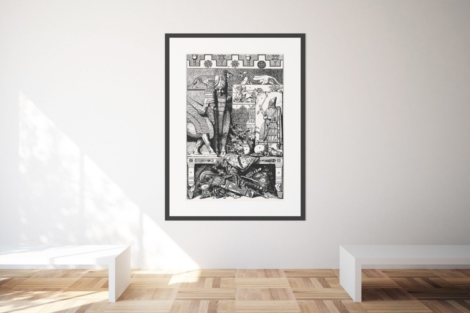 Sumerian Cuts heritage-inspired framed wall artwork