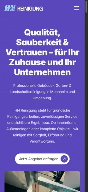HN Reinigung mobile homepage designed by Q ART